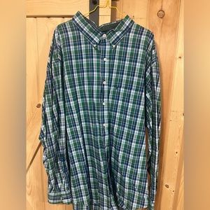 Izod Blue & Green Button Up- never worn